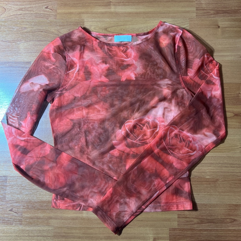 Floral Long Sleeve Top - Red